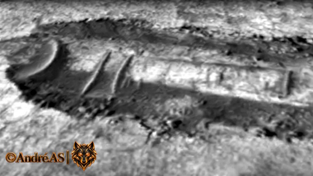 MRO / HiRISE — PSP_001984_1735 — image source NASA/JPL/University of Arizona.
<a href="https://hirise-pds.lpl.arizona.edu/PDS/EXTRAS/RDR/PSP/ORB_001900_001999/PSP_001984_1735/PSP_001984_1735_RED.browse.jpg" target="_blank" rel="noopener">Voir l’image source</a> MRO HiRISE PSP_001984_1735 — agrandissement d’une formation martienne évoquant un complexe fortifié enfoui dans la roche